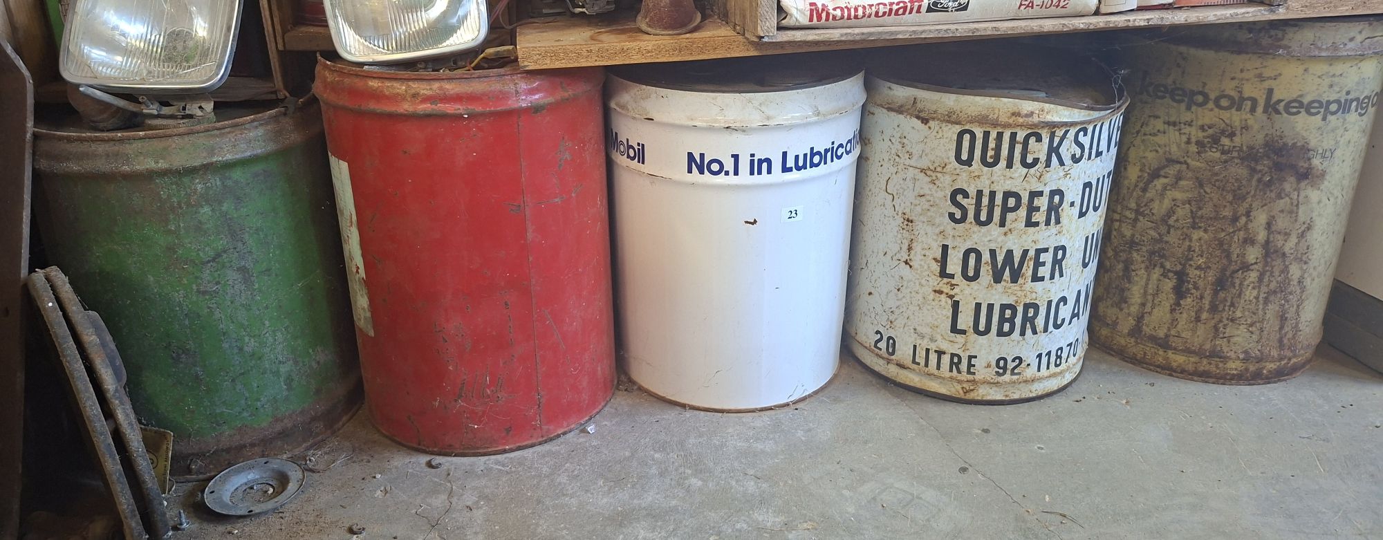 5 Old Oil/Lubricant Tins