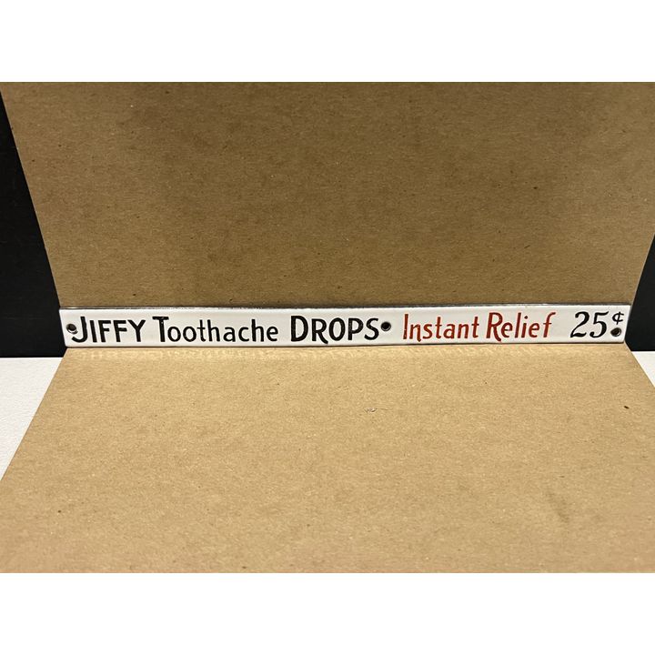 Jiffy Toothache Drops Instant Relief 25C Medical Porcelain Sign