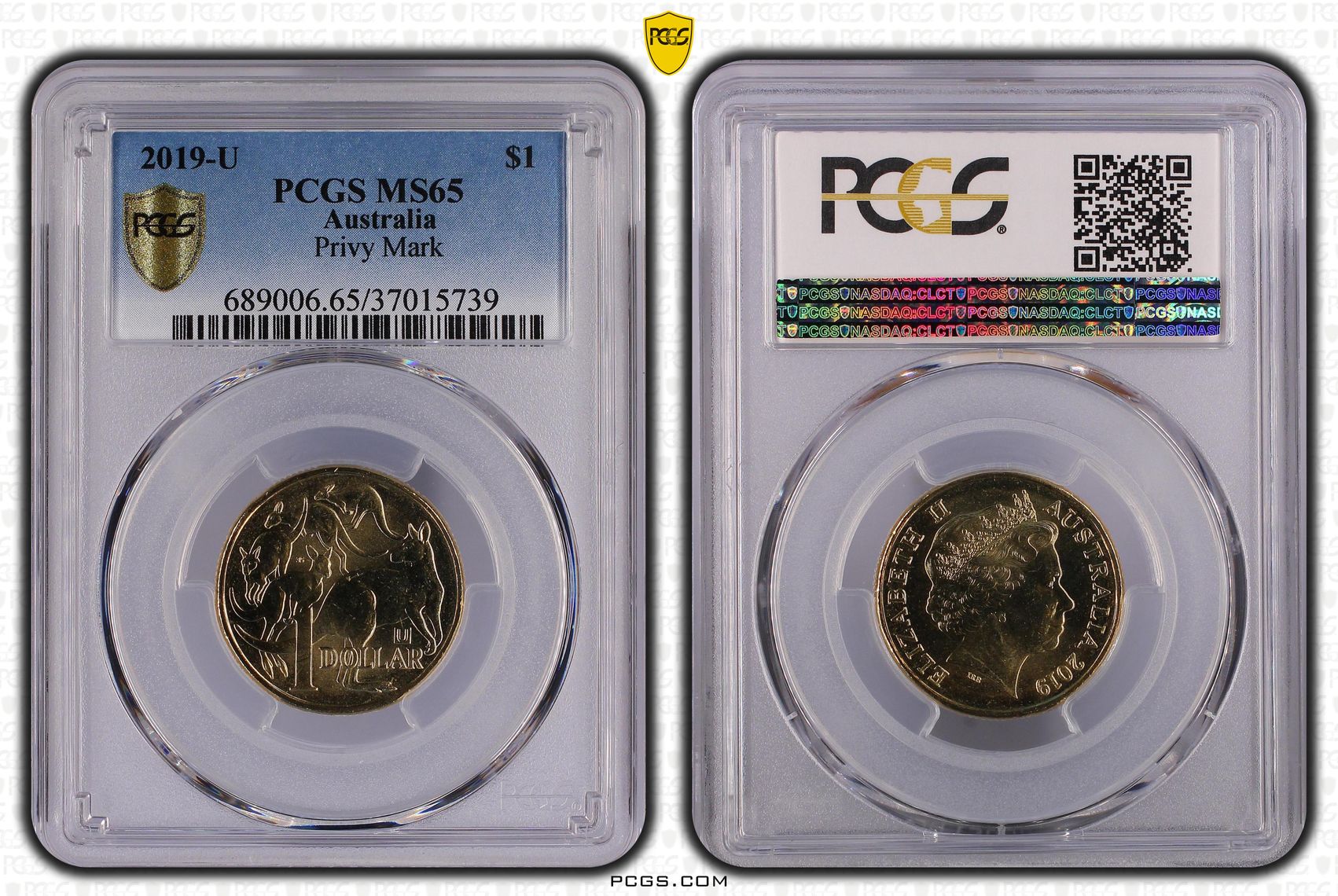 Privy Mark, One Dollar, 2019-U, PCGS MS65