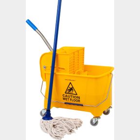 MIND READER MOPT20-YLW PROFESSIONAL COMMERCIAL WRINGER MOP BUCKET, 22 QUART, YELLOW