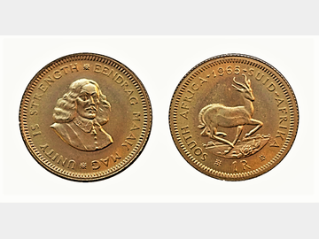 1965 SOUTH AFRICA GOLD 1 RAND COIN