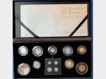 2006 ELIZABETH II 80TH BIRTHDAY 13 COIN SILVER PROOF SET