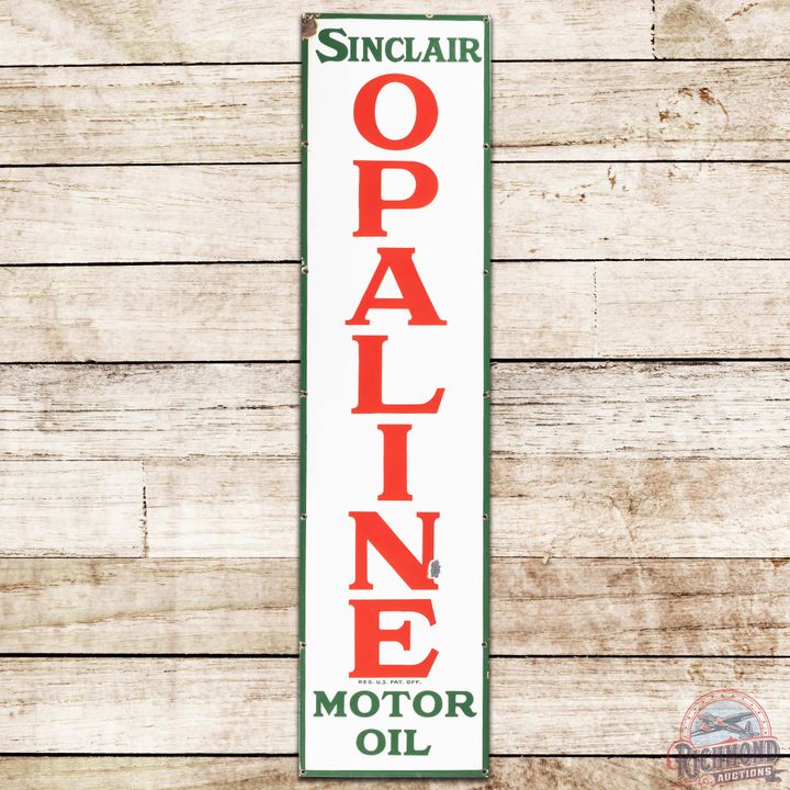 Sinclair Opaline Motor Oil Vertical SS Porcelain Sign