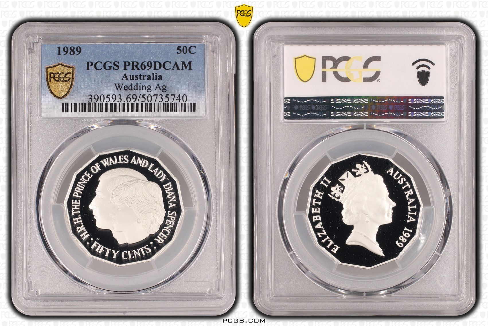 Wedding Ag, Fifty Cent, 1989, PCGS PR69DCAM
