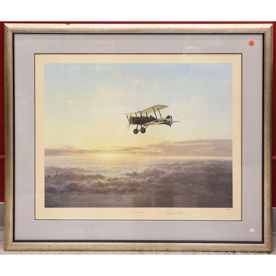 Gerald Coulson ''The Lonely Sky'' S/N Airplane Print Framed 31''x37''