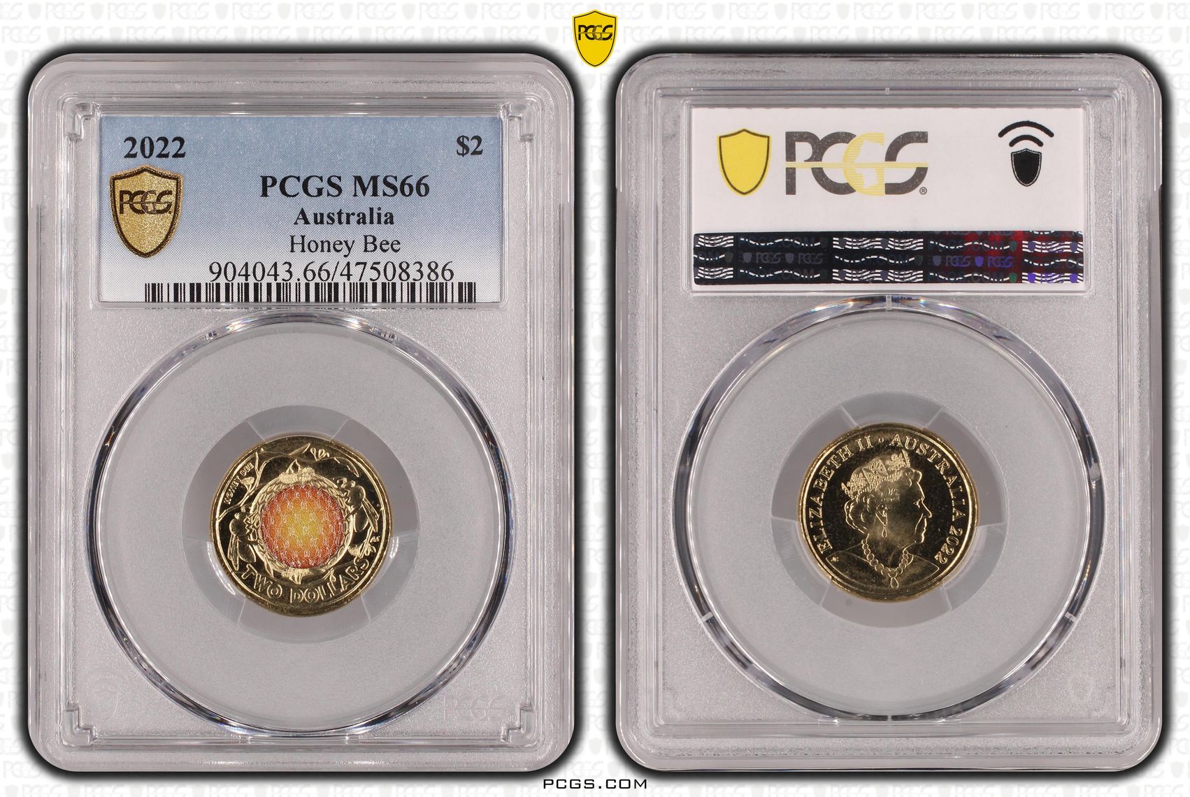 Honey Bee Colorized , Two Dollar, 2022, PCGS MS66