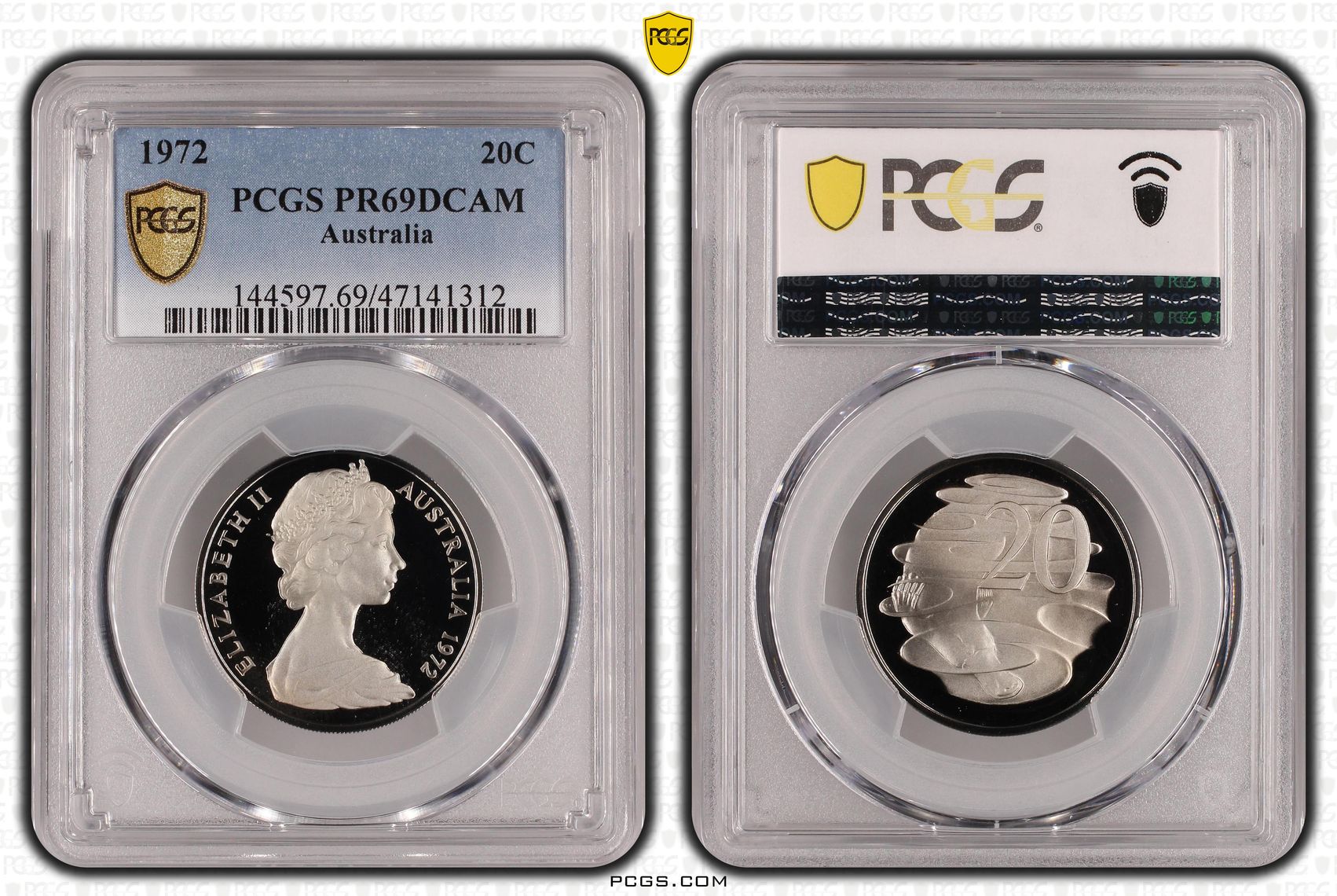 Twenty Cent, 1972, PCGS PR69DCAM
