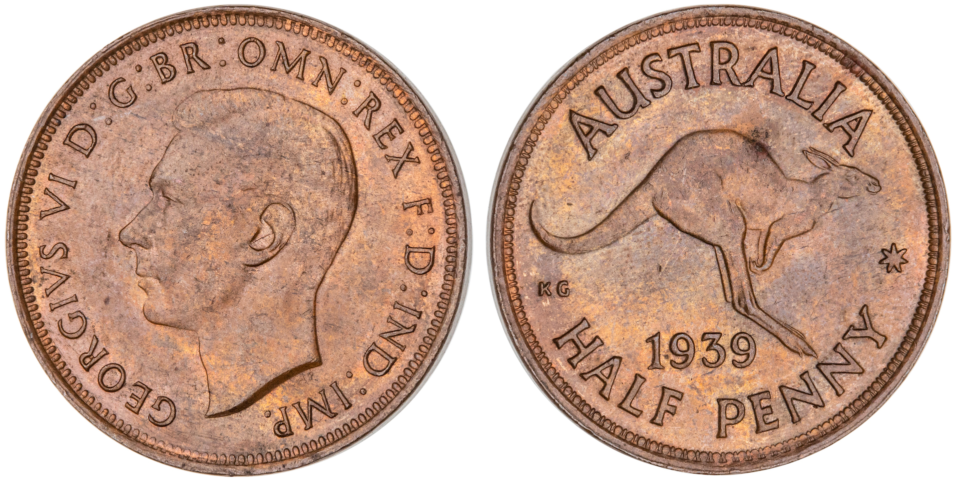George VI, Halfpenny, 1939, CHU