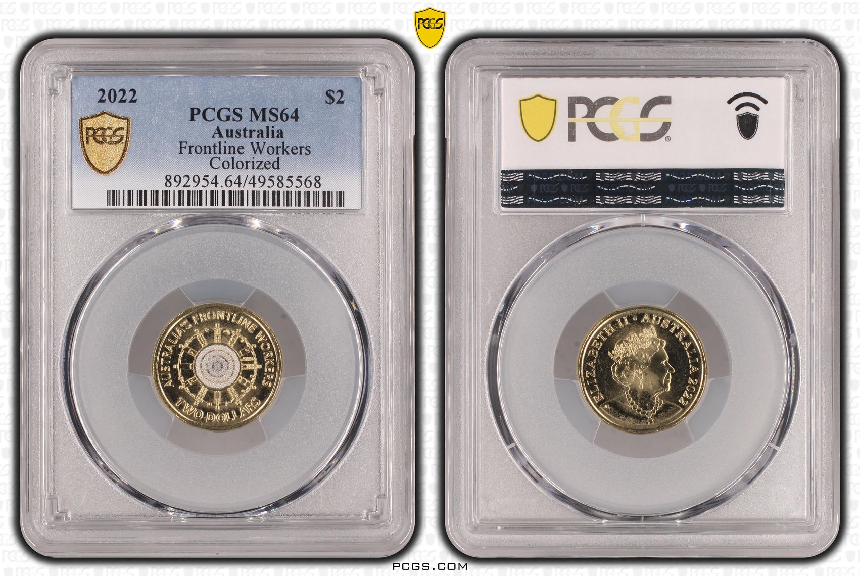 Elizabeth II, Frontline Workers Colorized , Two Dollar, 2022, PCGS MS64