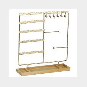 Jewellery Organiser Display Stand Earring Holder - Gold - Women | Bar 9902025601402 - 51745/3249 SN B1 (S5)