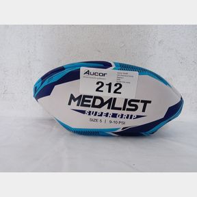 MEDALIST SUPER GRIP RUGBY BALL - SIZE 3 - WHITE/BLUE - 5