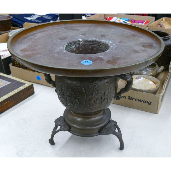 Old Japanese Bronze Usubata 10''