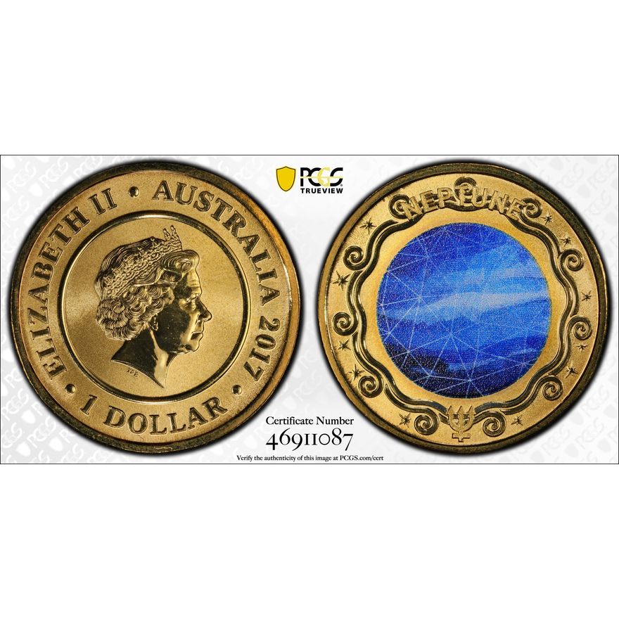 Planetary Coins Neptune, One Dollar, 2017, PCGS MS 68