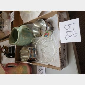 Antique Pottery Pitcher, Juicer and Other Items