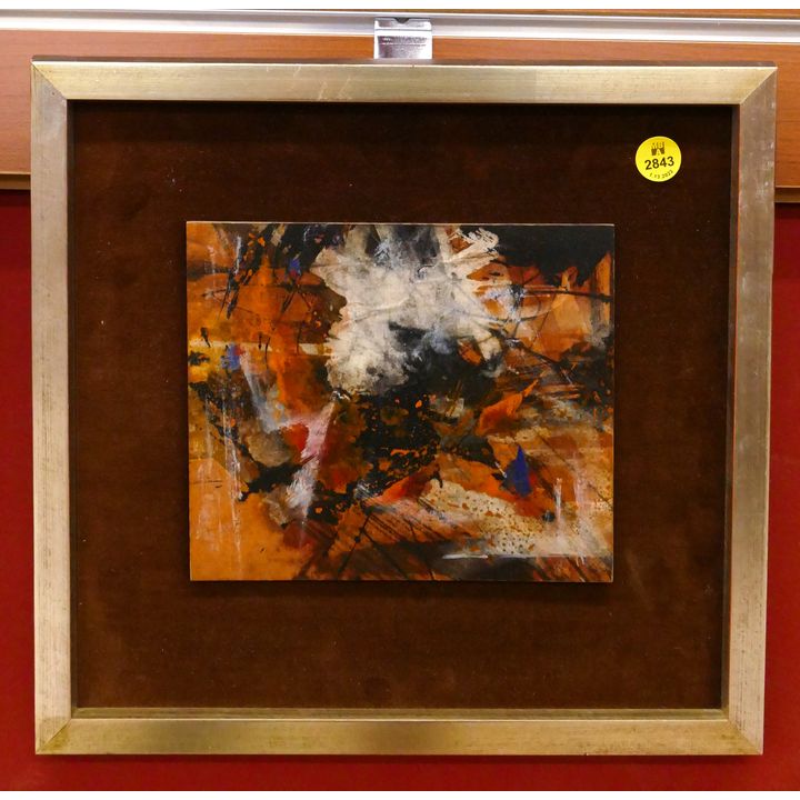 Al Everett 'Enchanted Reverie' Mixed Media Abstract Framed- 12x12''