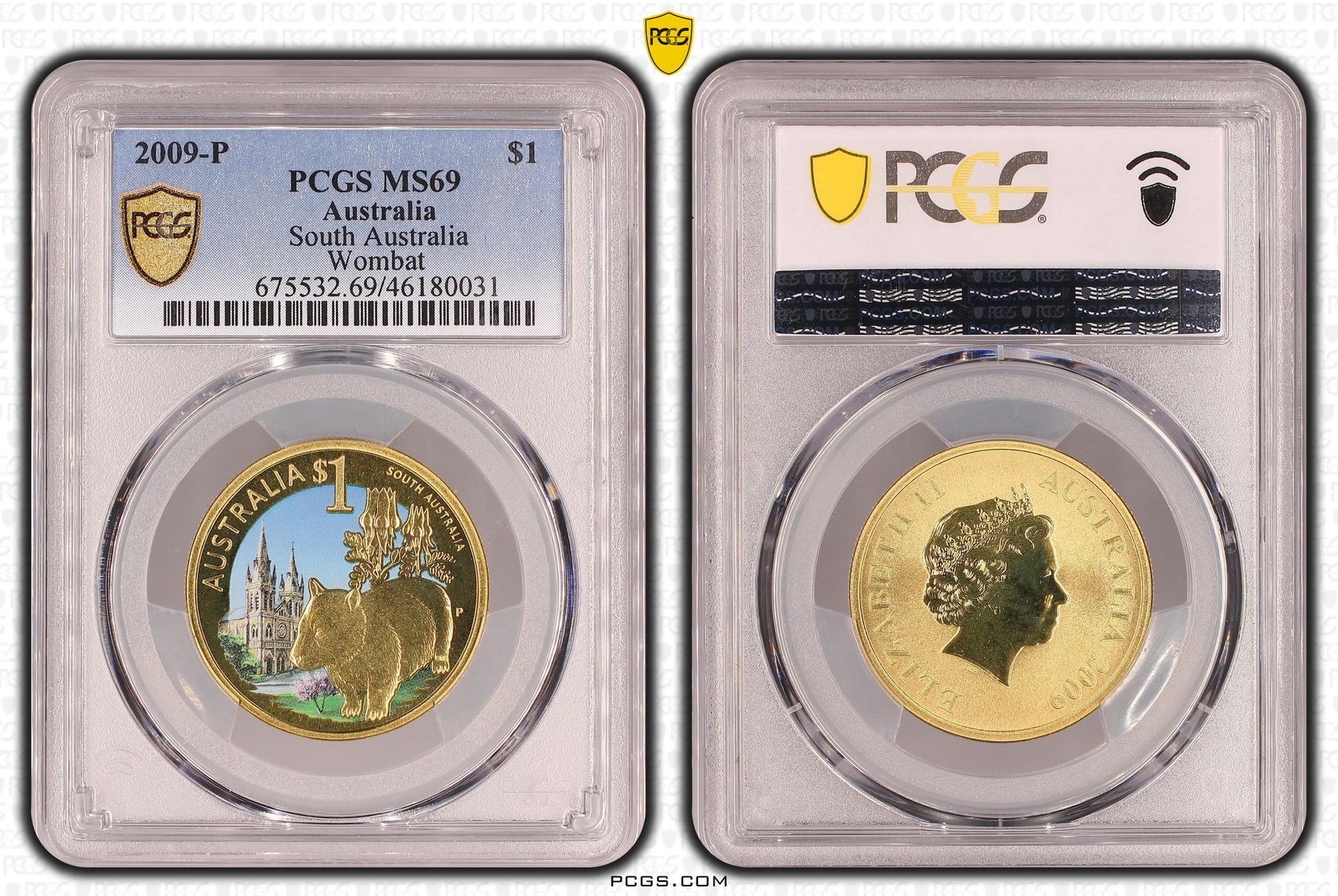 South Australia, One Dollar, 2009-P POP Report 6/0, PCGS MS 69