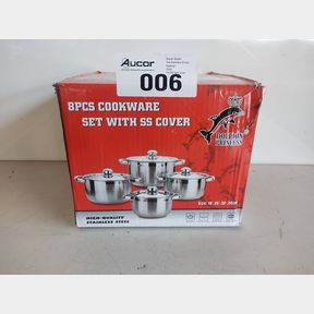 8 PIECE STAINLESS STEEL COOKWARE SET - 8 PIECE COOKWARE SET