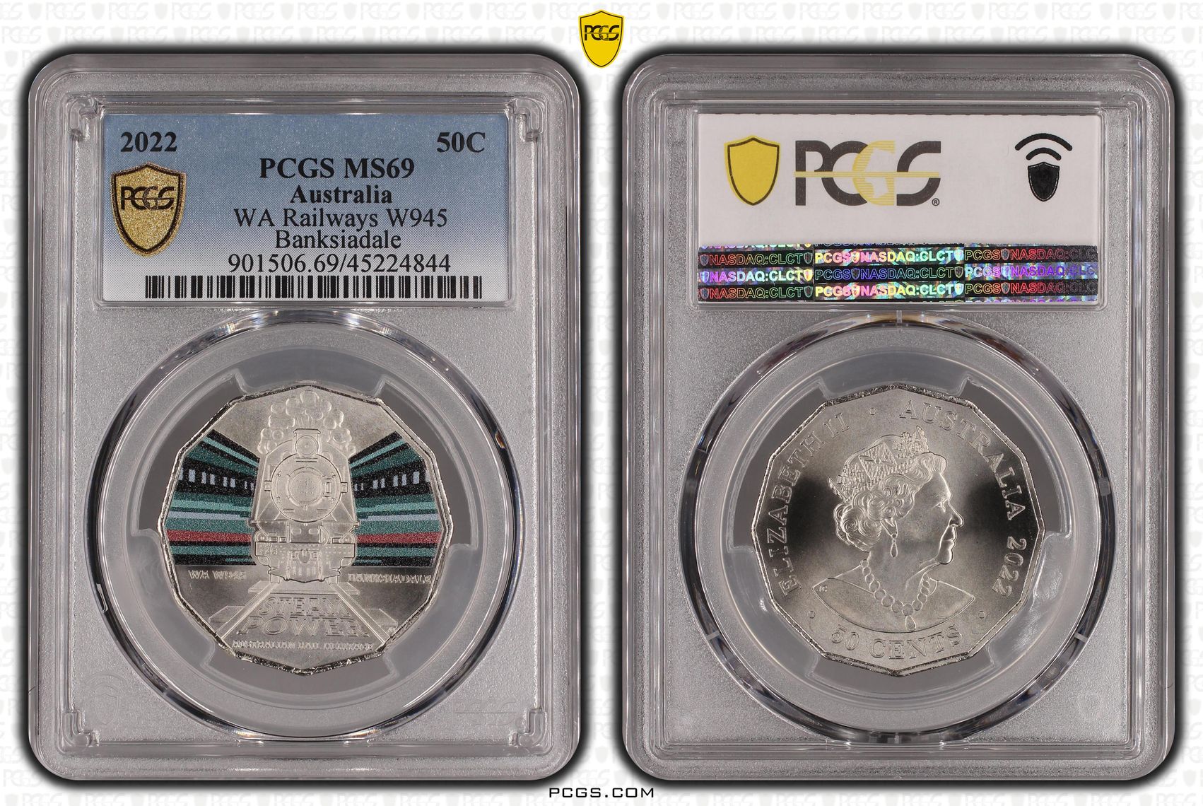 WA W945 Banksiadale, Fifty Cent, 2022, PCGS MS69