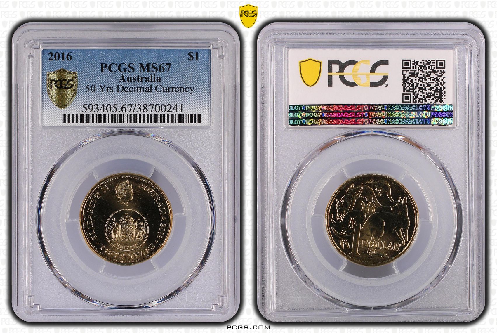 50 Yrs Decimal Currency, One Dollar, 2016, PCGS MS67