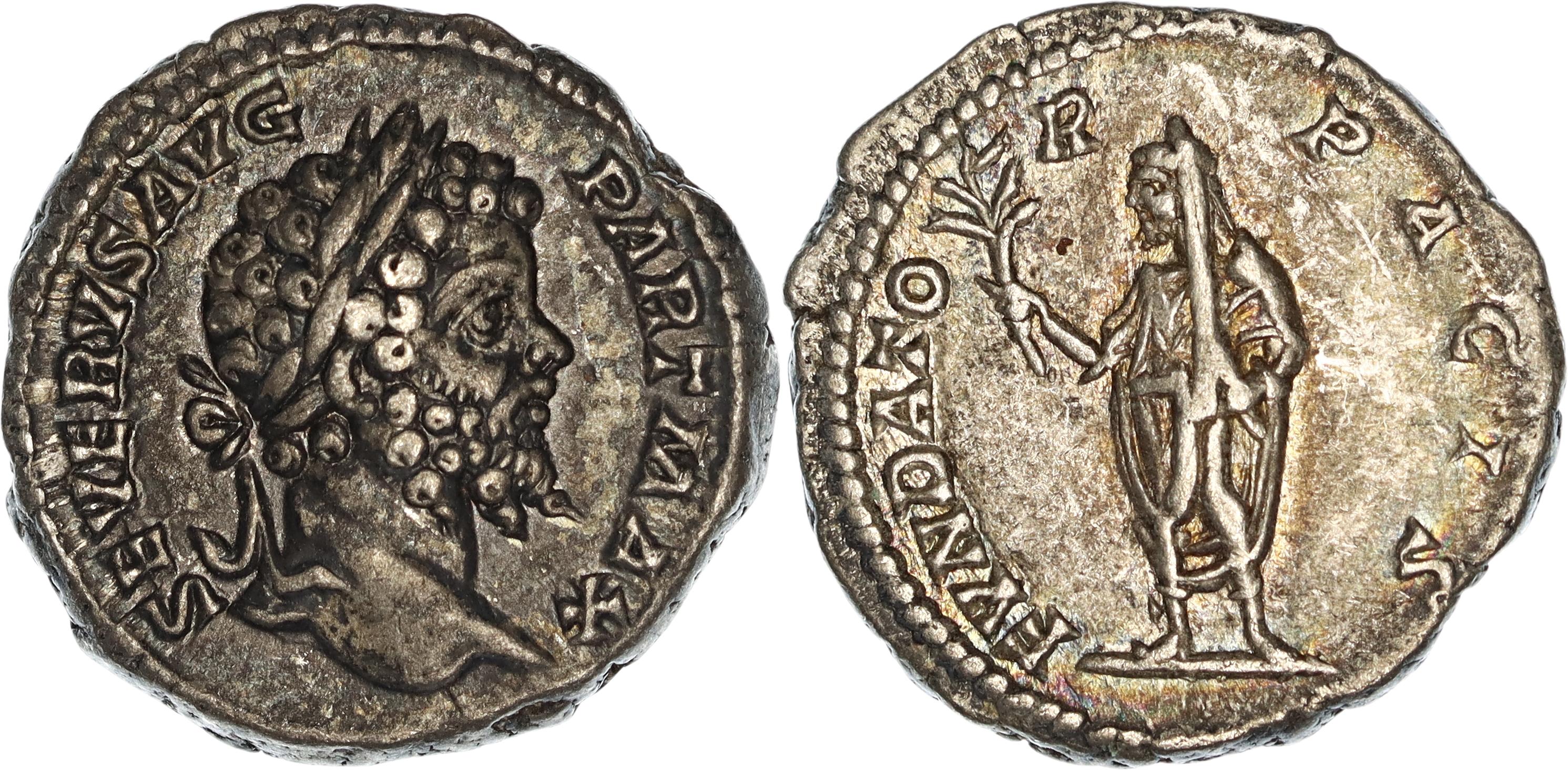 Roman Empire, Septimius Severus, Silver Denarius, 200-201 AD, VF