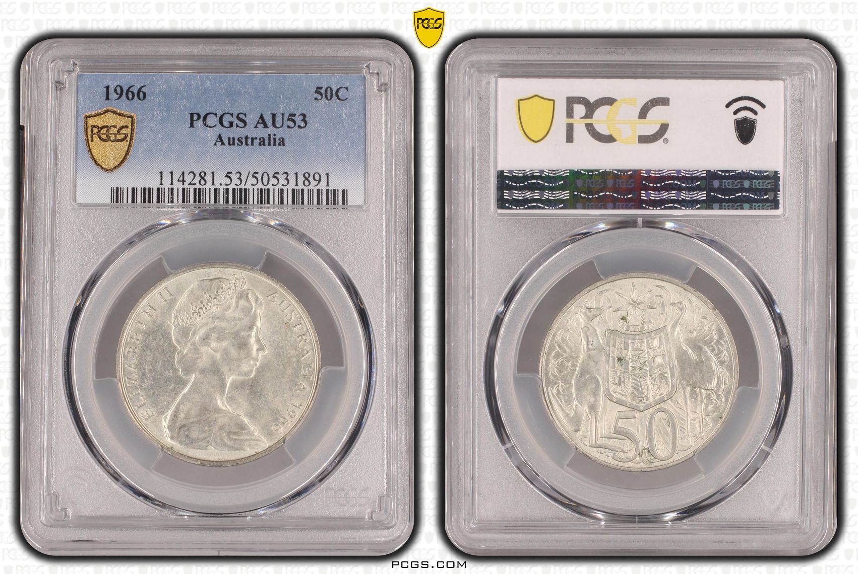 Fifty Cent, 1966, PCGS AU53