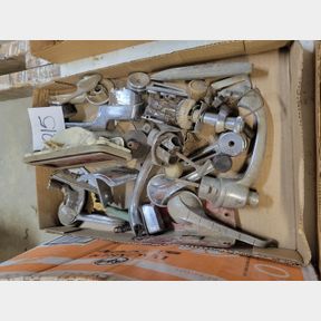 Vintage car window rollers, handles and other parts