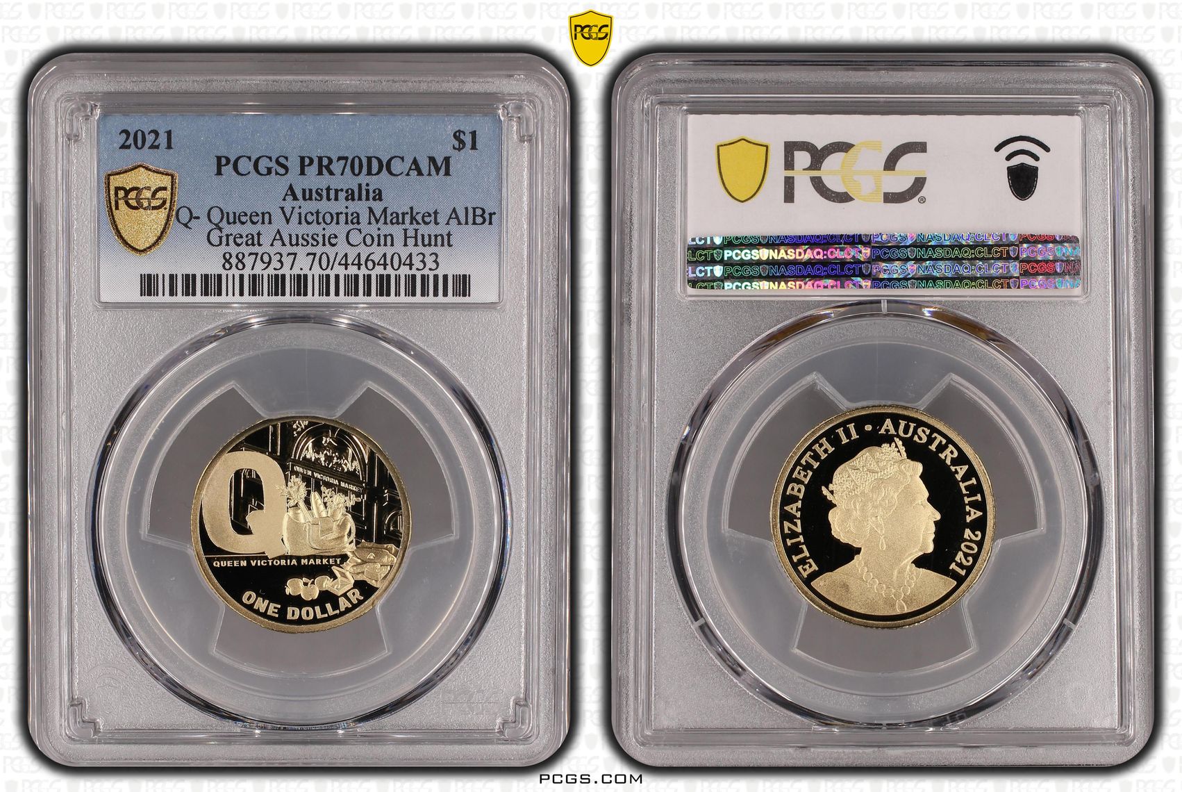 2021 Australia One Dollar, $1 Q- Queen Victoria Market AlBr PCGS - PR70DCAM POP 15/0 -433