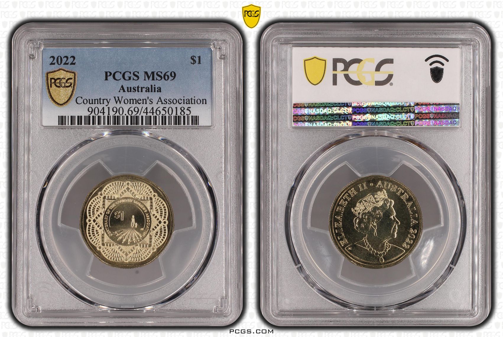 2022 Australia One Dollar, $1 Country Women's Association PCGS - MS69 POP 2/0 -185