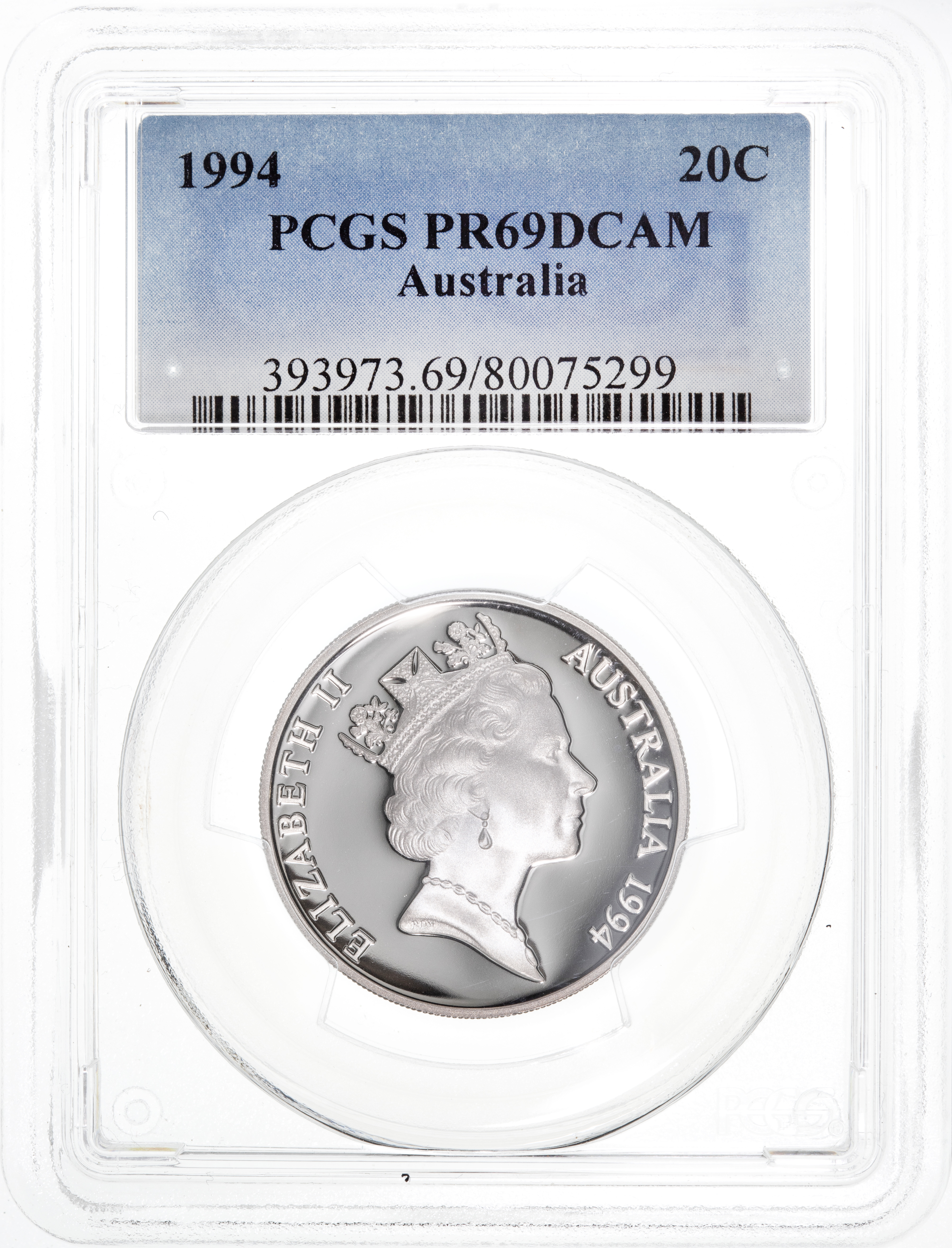 Twenty Cent, 1994, PCGS PR69DCAM