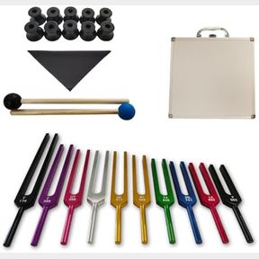 Home Yoga Meditation Tuning Fork with Hammer Cleaning Cloth and Pouch |
