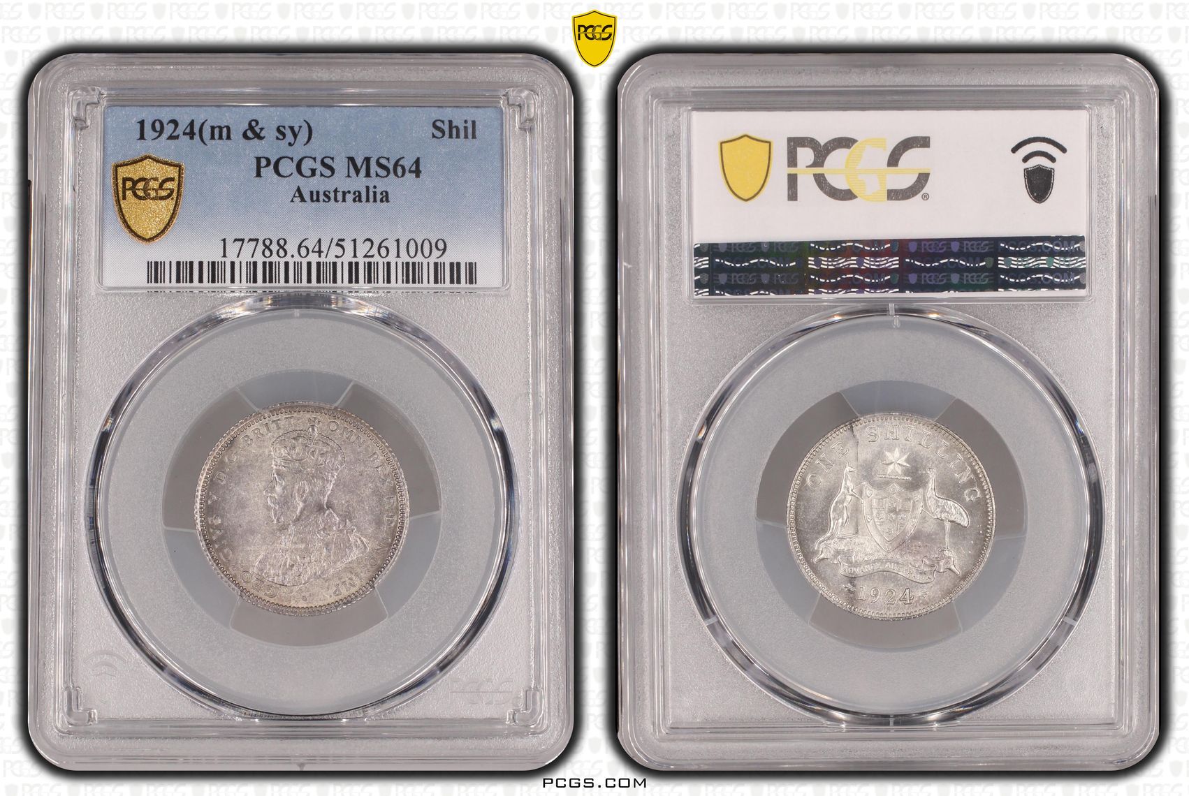 George V, Shilling, 1924, PCGS MS64