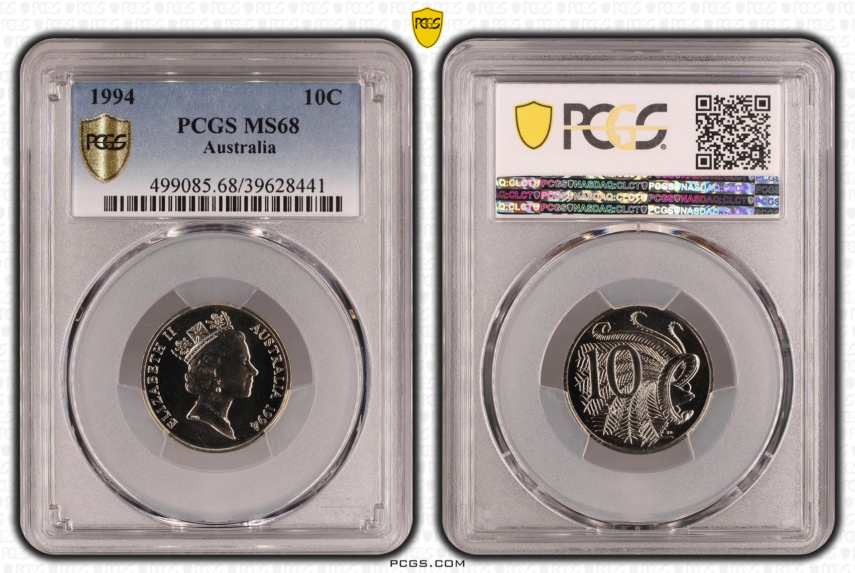 Elizabeth II, Ten Cent, 1994, PCGS MS68