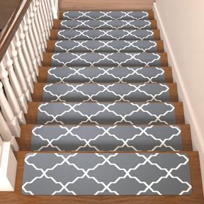 8*30IN NON-SLIP STAIR TREADS FOR WOODEN STEPS STAIR TREADS CARPET INDOOR, 15 PCS 8 * 30 INCH, RUBBER BACKING REPEATED USE NO GLUE