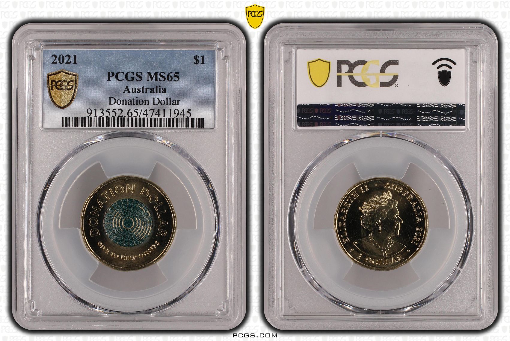 Donation Dollar, One Dollar, 2021, PCGS MS 65