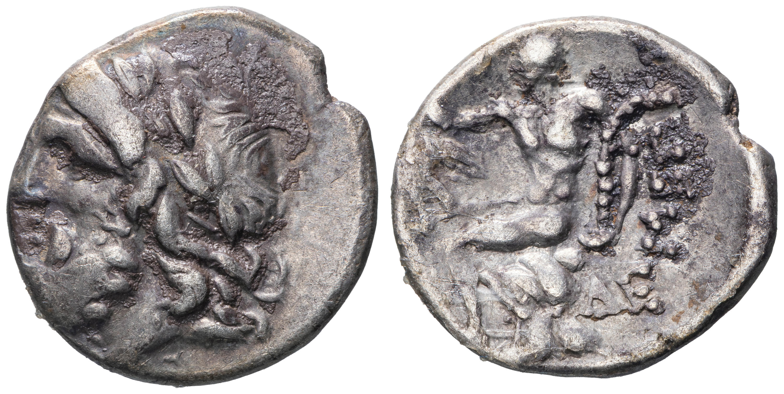 Arkadia, Megalopolis, Ar Triobol - Hemidrachm, 80-50 Bc, F