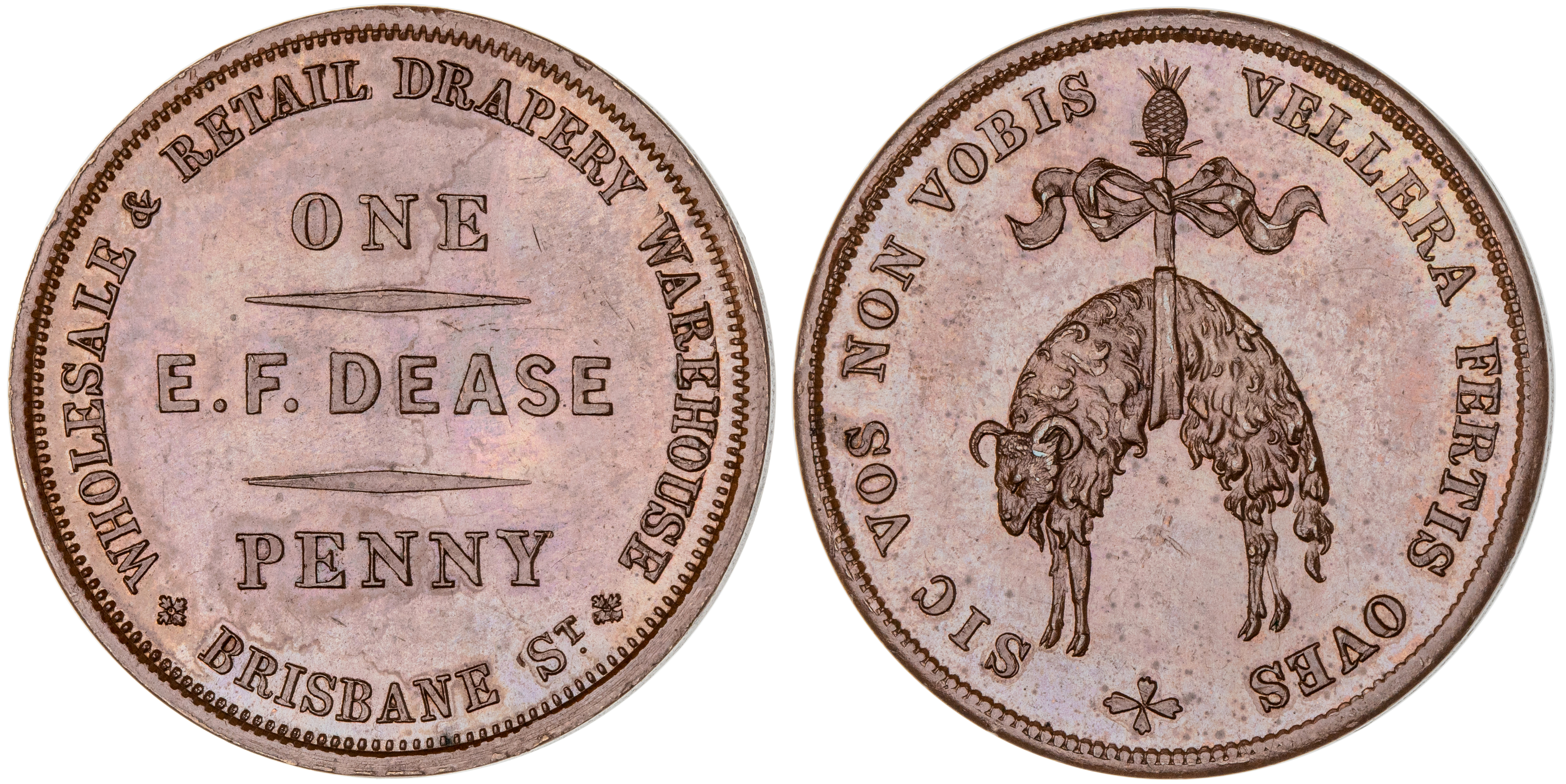 Launceston, Tasmania, E.F. Dease, Penny, FDC
