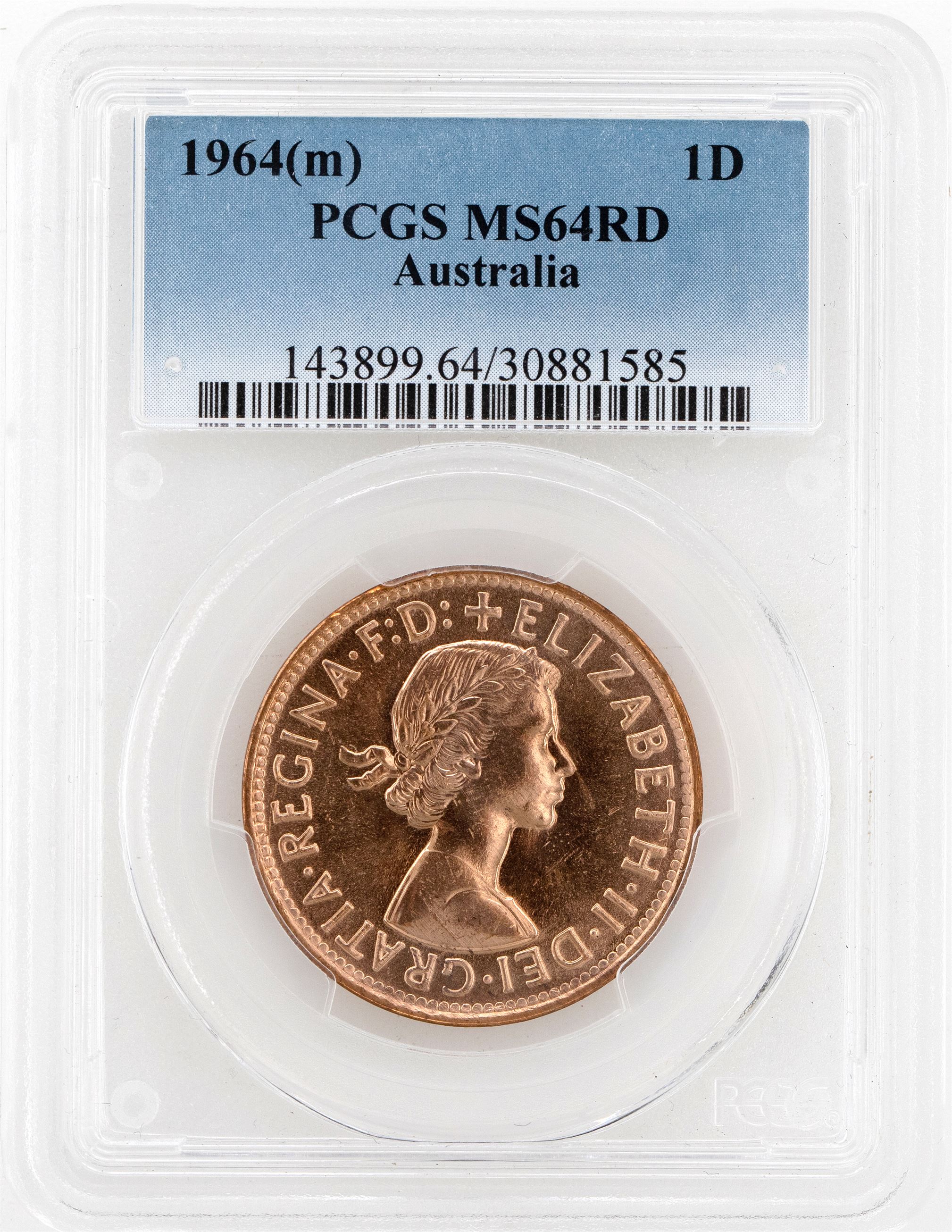 1964 Australia Penny PCGS - MS64RD -585