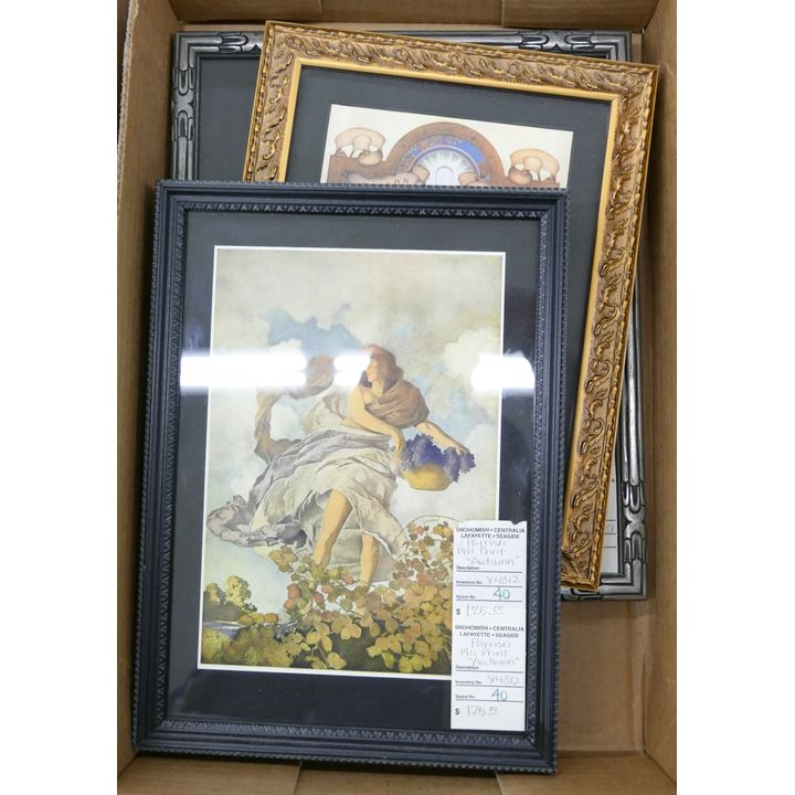 Box 3pc Antique Parish Prints Framed 11'' x 9''
