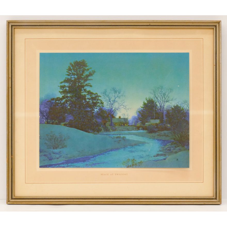Vintage Maxfield Parrish ''Peace at Twilight'' Print