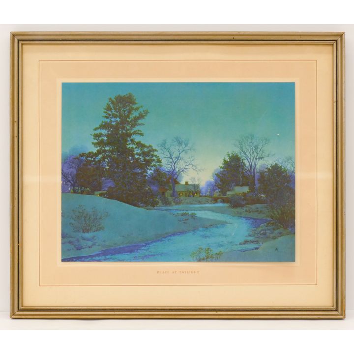 Vintage Maxfield Parrish ''Peace at Twilight'' Print