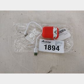 POWERUP EARPODS WITH RED SILICONE CASE - FAULTY