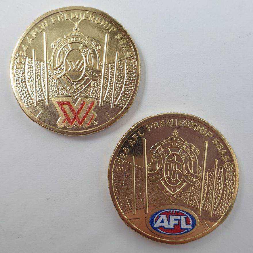 AFL & AFLW $1 Coloured Coins (x2)