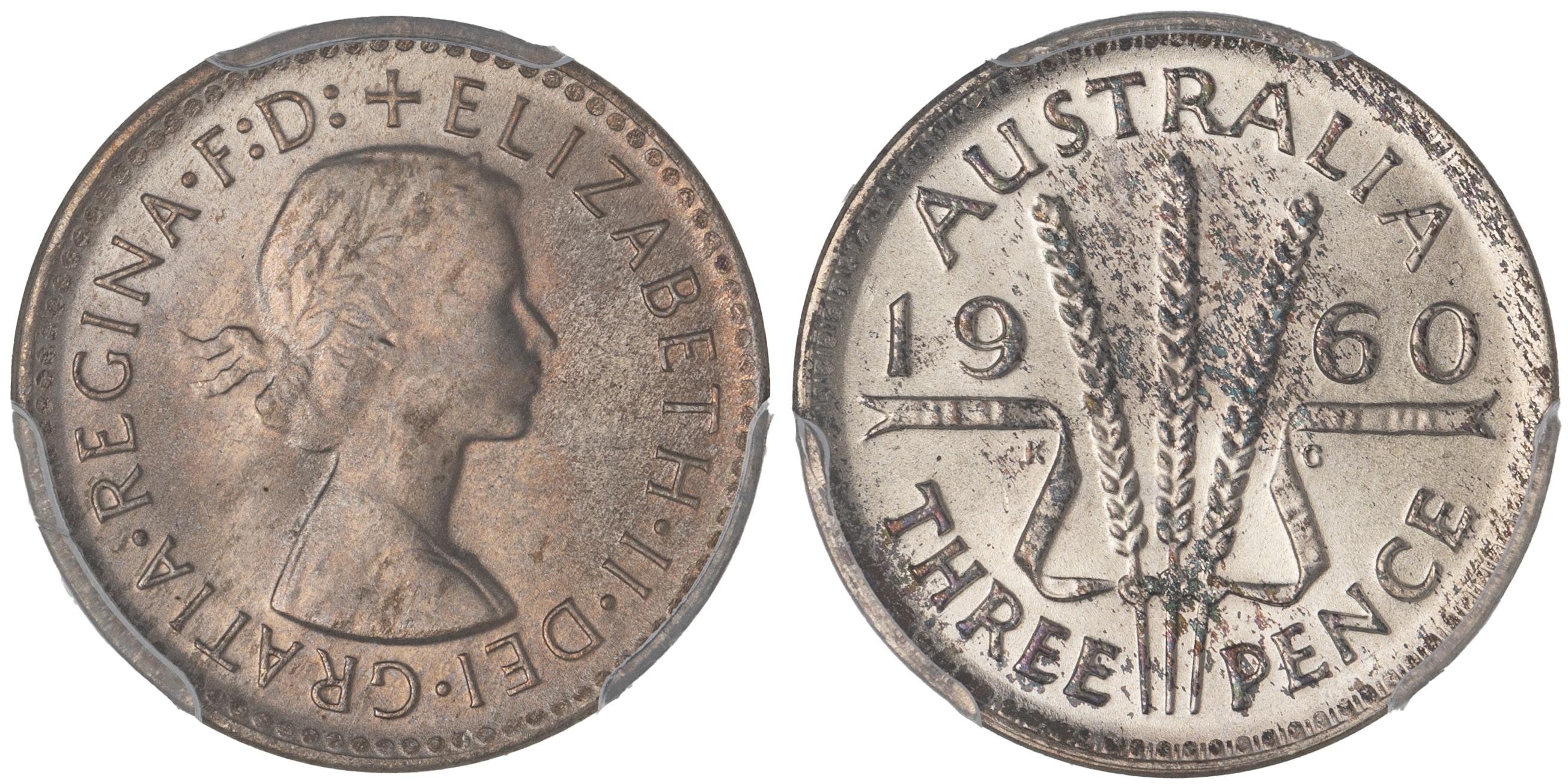 Elizabeth II, Threepence, 1960, PCGS MS67