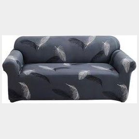 Couch Covers Stretch Material - Dark Grey Palm - 140 cm - Dark grey palm - 140 cm - Bar 9901068185382-51748/7069 SN B2 (S3)