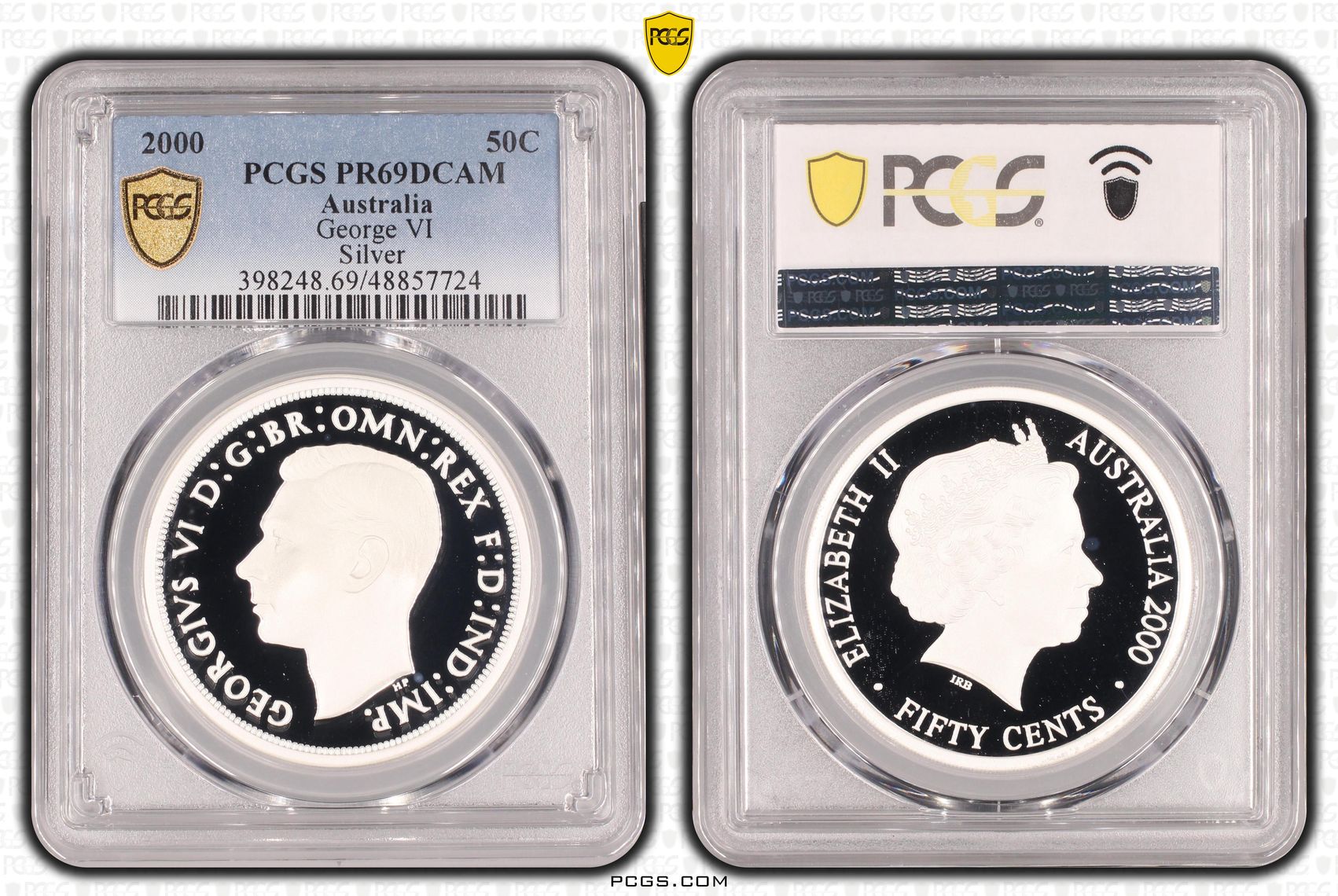 George VI, Silver, Fifty Cent, 2000, PCGS PR69DCAM