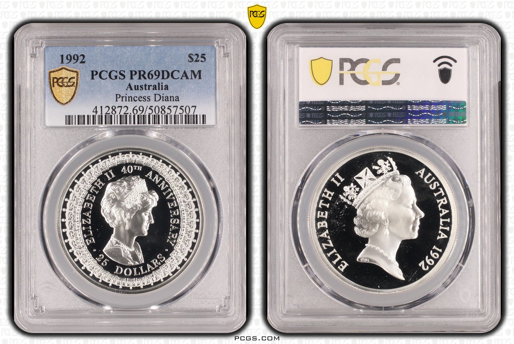 Princess Diana, Twenty Five Dollar, 1992, PCGS PR69DCAM