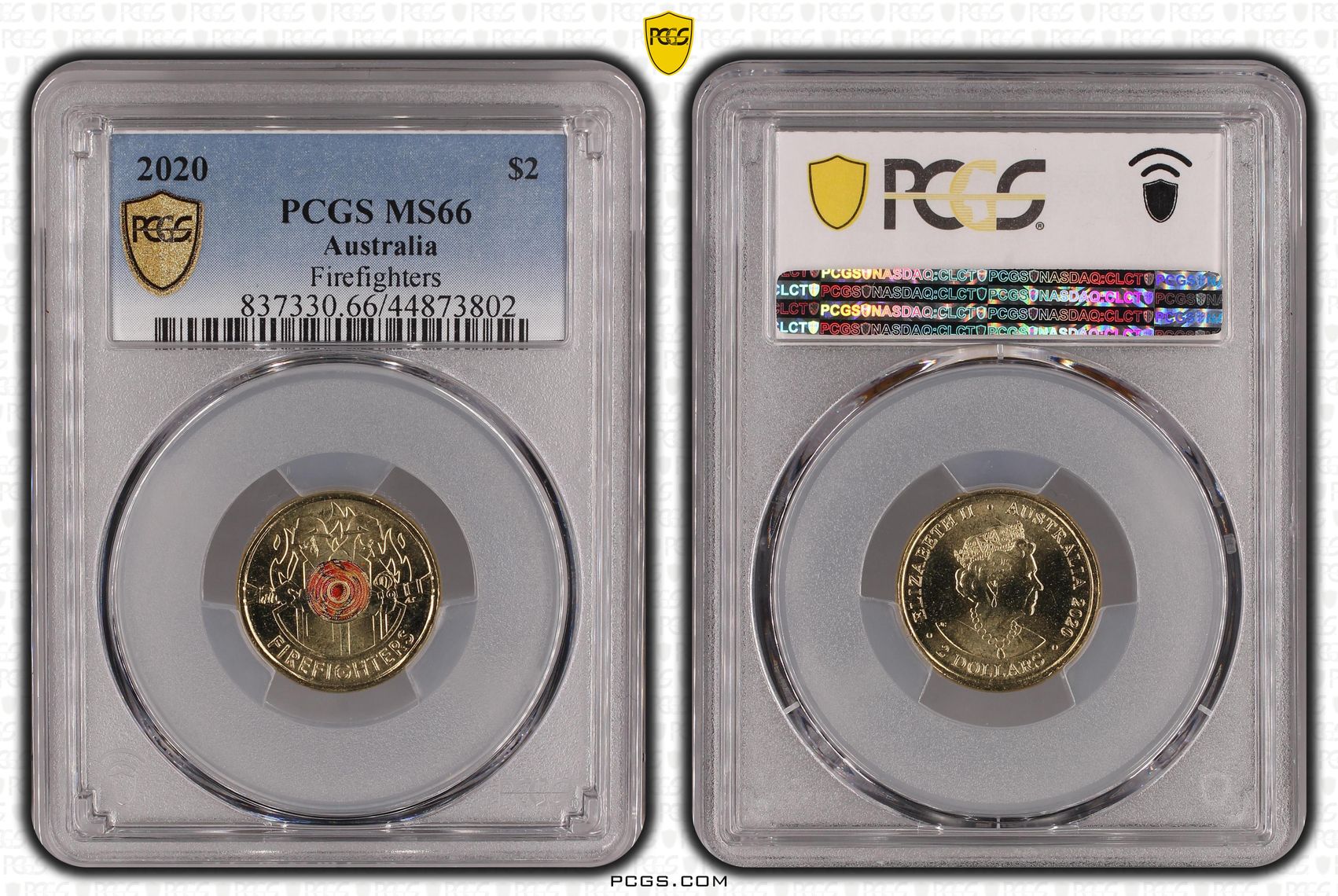 Elizabeth II, Firefighters Colorized , Two Dollar, 2020, PCGS MS66