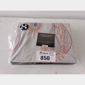 SHERATON PAISLEY DUVET COVER SET - TURQUOISE - DOUBLE -