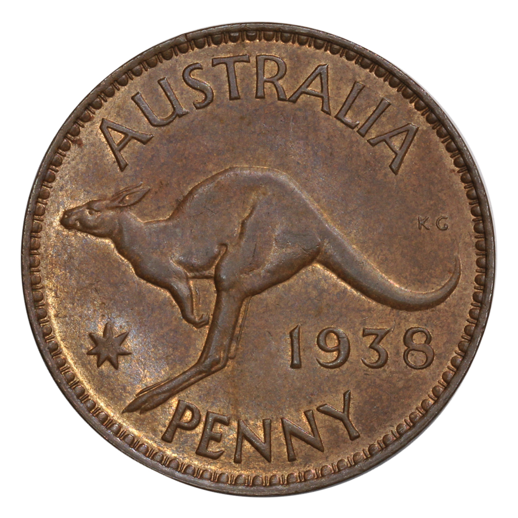 934. · George VI, Penny, 1938, Uncirculated