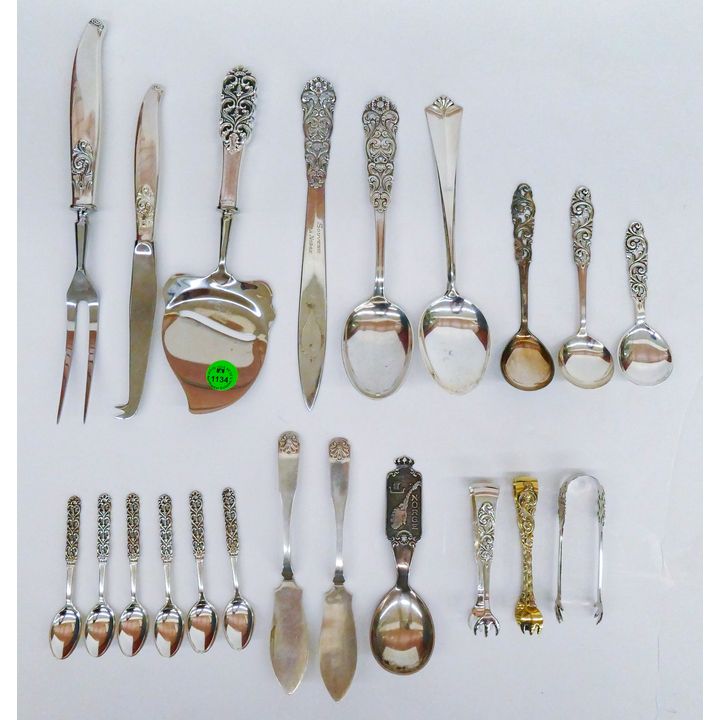Tray 21pc Norwegian 830 Silver Assorted Flatware